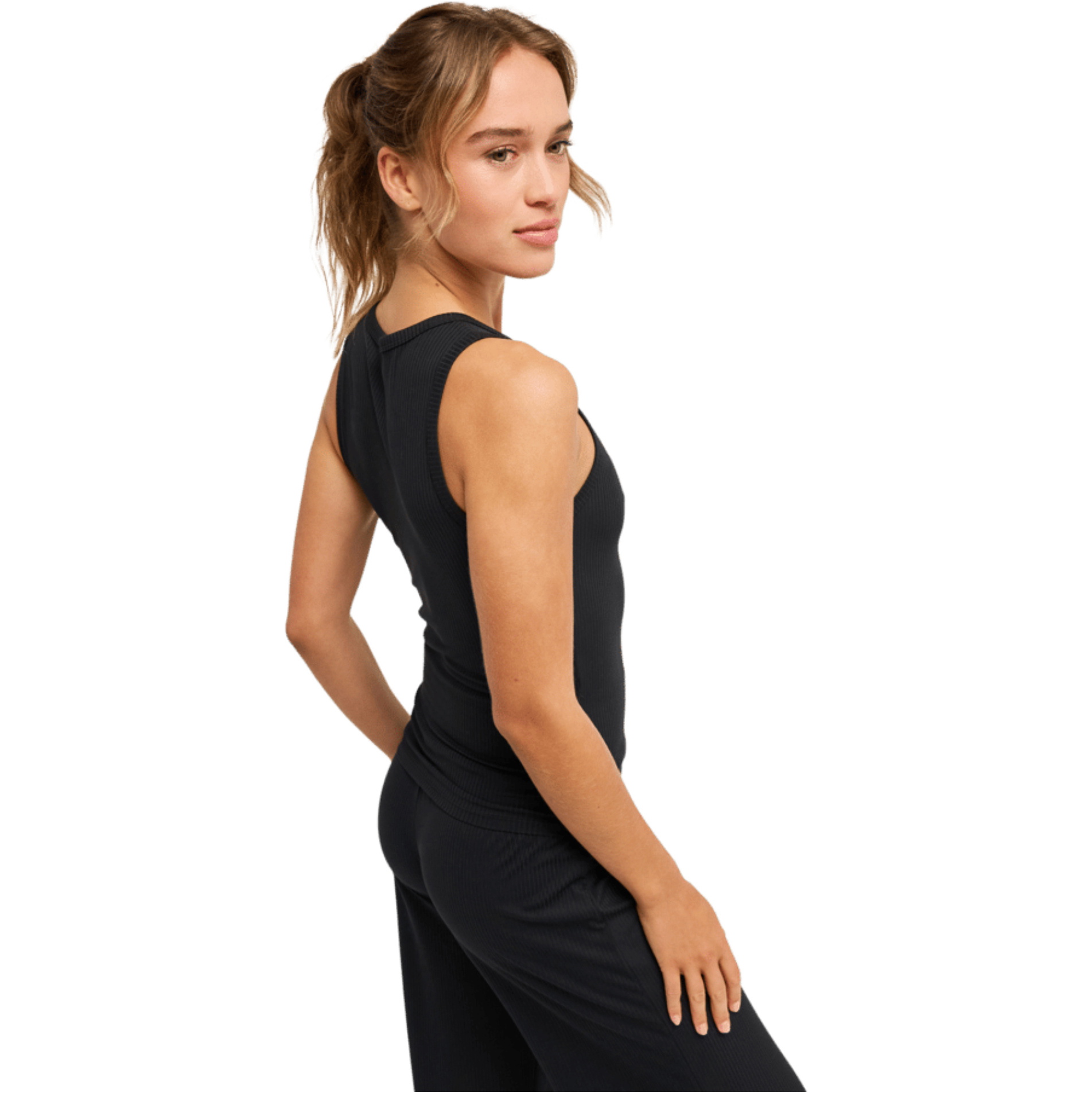 2026 Roxy Womens Rise & Vibe Rib Easy Tank Top ERJKT04365 - Anthracite